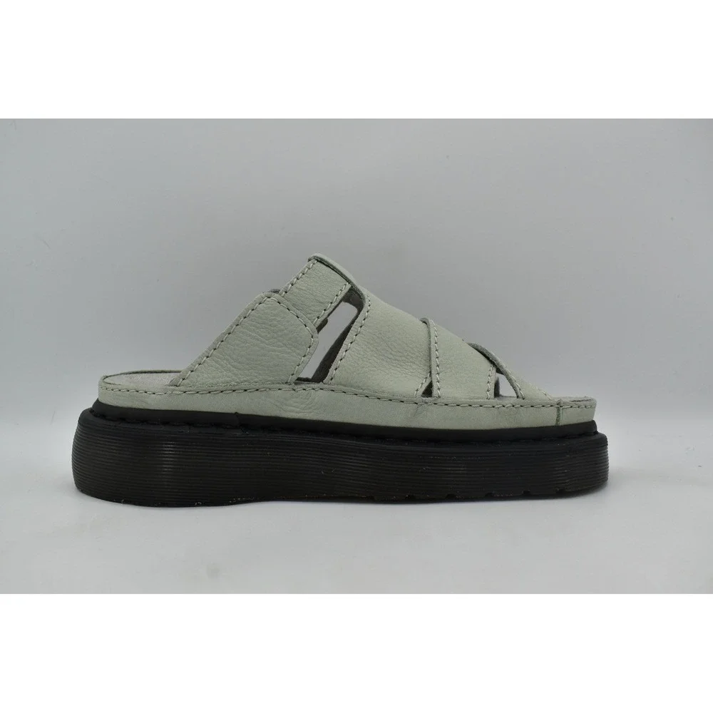 Dr. Martens Maxxy Slide Women 9 Sage Green Platform Fisherman Sandals NWB